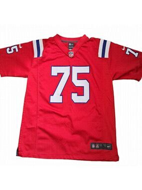 Nike Vince Wilfork #75 On Field Red White Jersey YOUTH L 14-16 NFL football